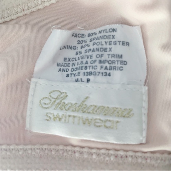 đť…şSHOSHANNA Pink Ruched Bandeau Swimsuit Top Size M/L - Picture 7 of 7